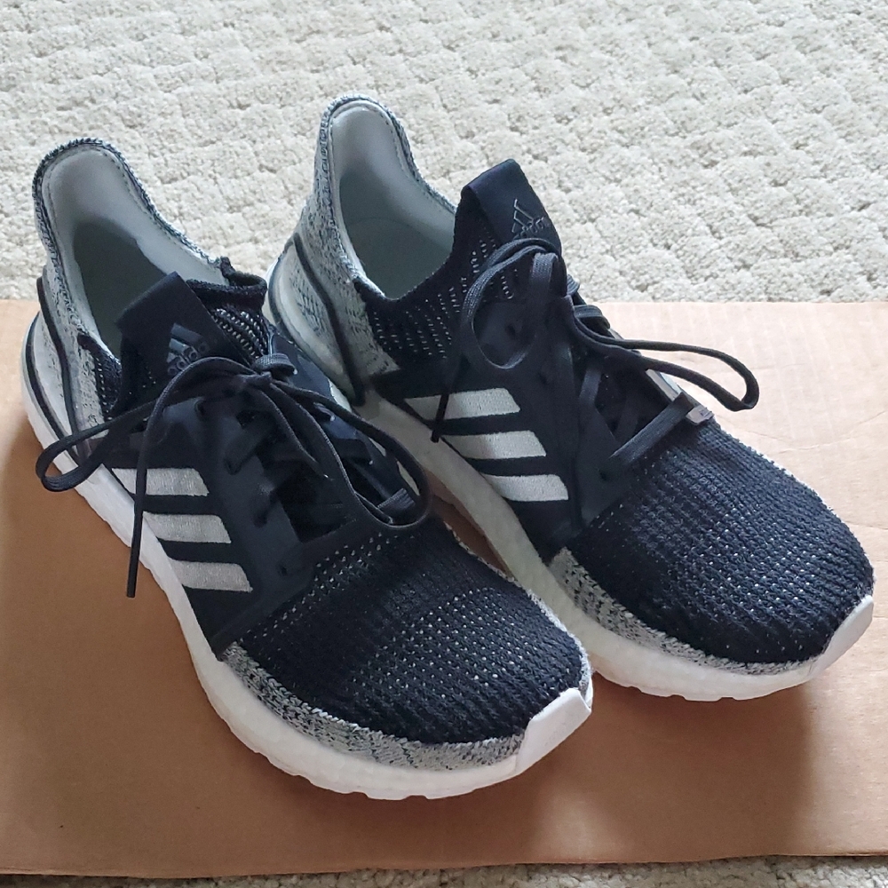 Adidas Knit Black and White Running Shoes